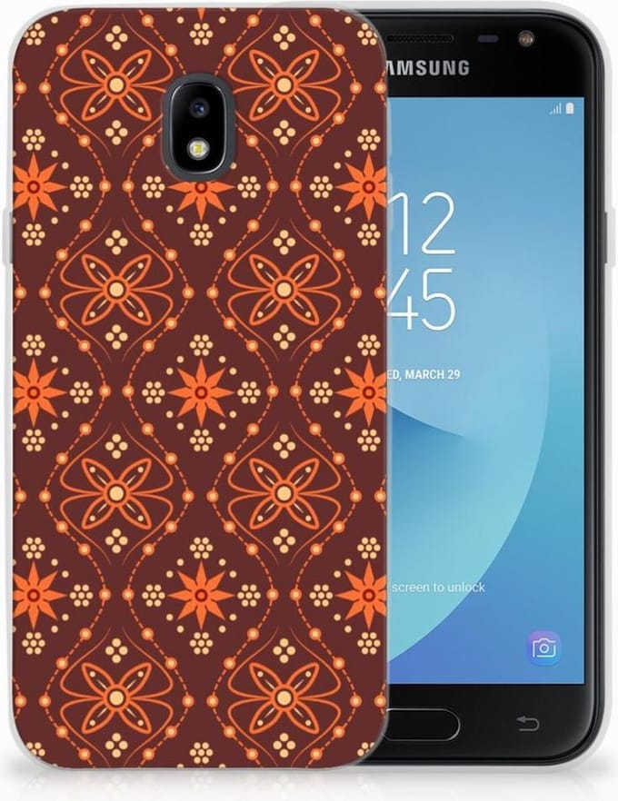 Samsung Galaxy J3 2017 TPU bumper Batik Brown