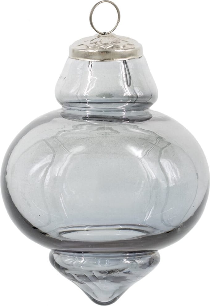 HomeBound by KY | Glazen kerstbal grijs | 12,5x12,5cm | kerstbal