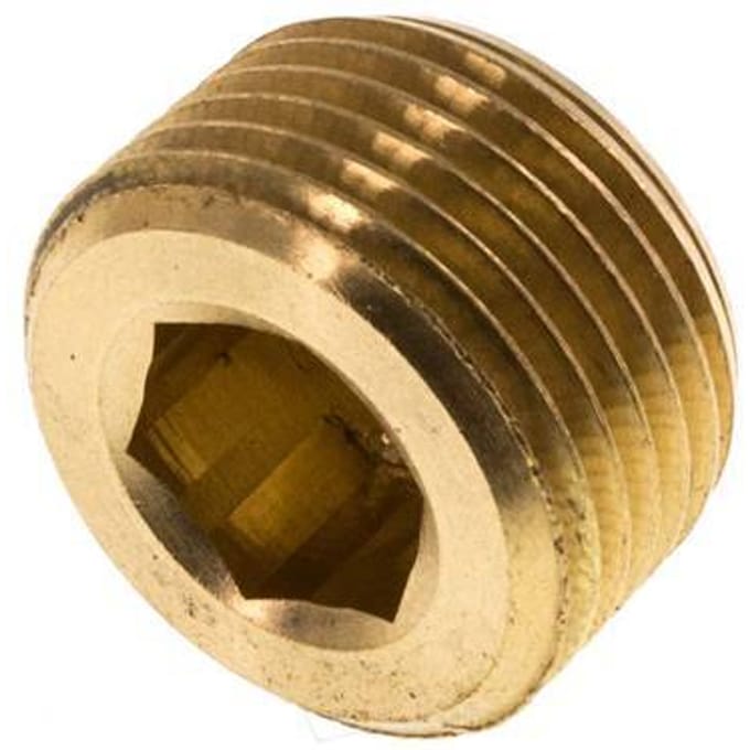 3/8'' Messing Plug met binnenzeskant zonder kraag 16 Bar [5 Stuks]