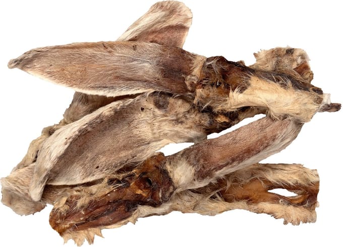 Braaaf Hondensnack Butchery Konijnenoren met Haar - 80 gr