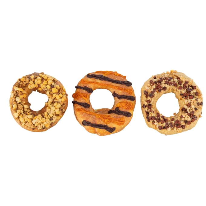 Trixie Donuts Kauwsnacks - Eend, Kip, Kabeljauw - 3 Stuks, 55 Gr, 9 Cm