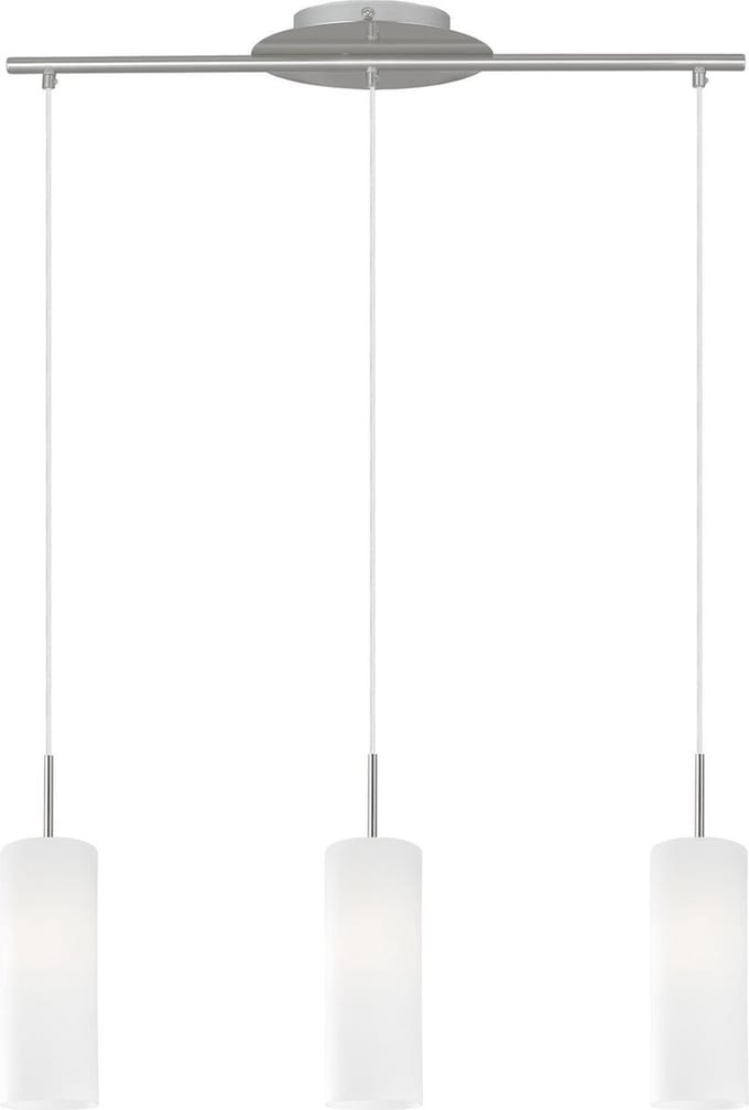 EGLO Troy 3 - Hanglamp - 3 Lichts - Nikkel-Mat - Wit Gelakt