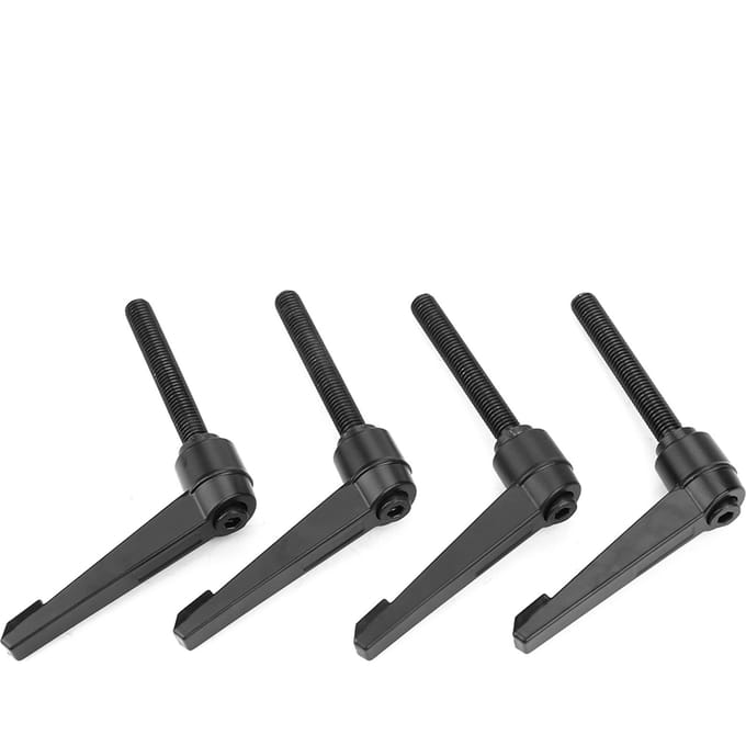 4 Pièces Boutons de Machine en Métal Poignée de Fixation Réglable Filetage M10 Mâle (80mm) black
