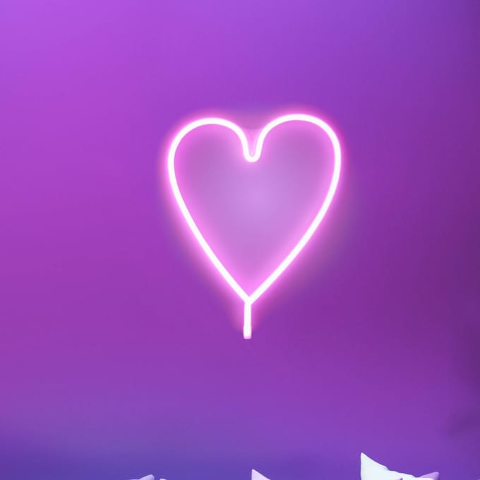 JUST LIGHT. GmbH LED wandlamp Neon Hart, USB