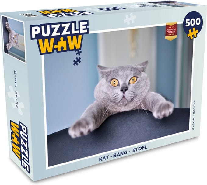 Puzzel Kat - Bang - Stoel - Legpuzzel - Puzzel 500 stukjes