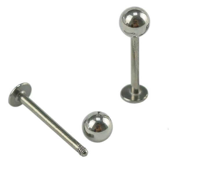 Fako Bijoux® - Labret Piercing - 4mm - Zilverkleurig - 2 Stuks
