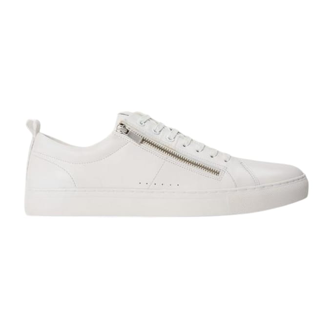 Hugo Leren platte sneakers voor heren met monksluiting (Wit)