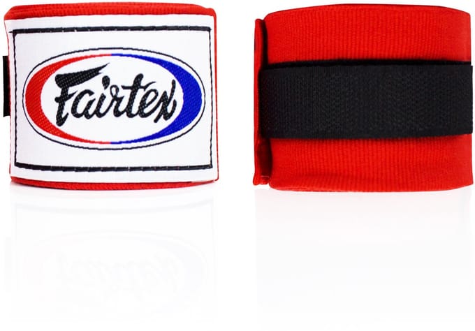 Fairtex Handwraps – Rood – 4,5 Meter – Elastisch Katoen – Stevige Polsondersteuning – Voor Boksen & Kickboksen