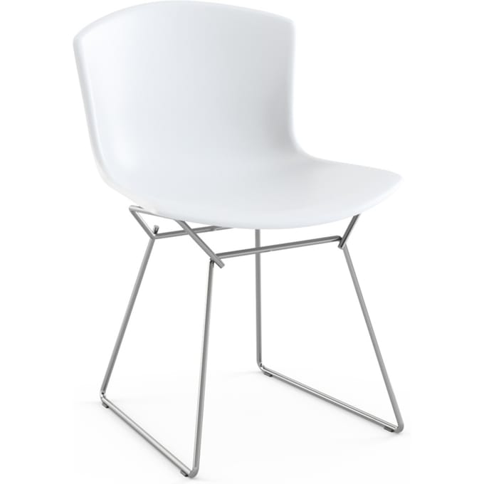 Knoll International - Bertoia Plastic Side Chair - wit - chroom