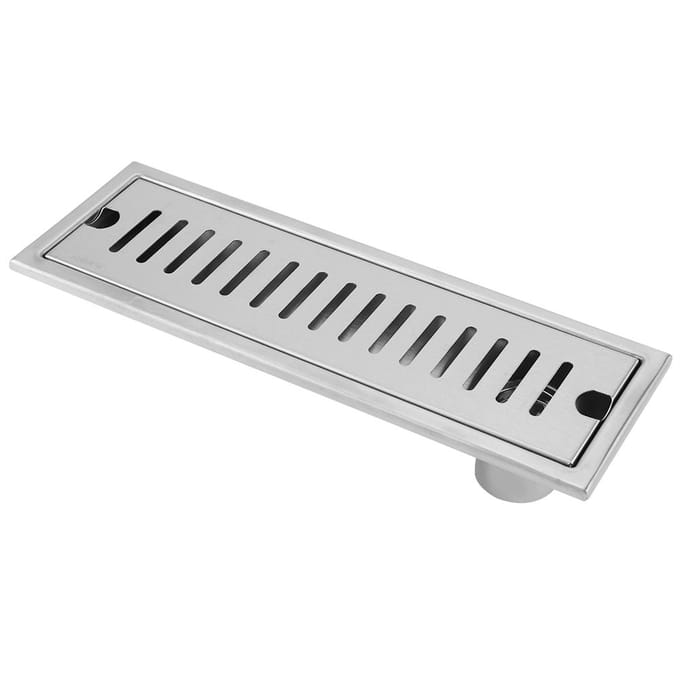 Caniveau de douche rectangulaire en acier inoxydable à grand débit pour salle de bain(drainage latéral) gray