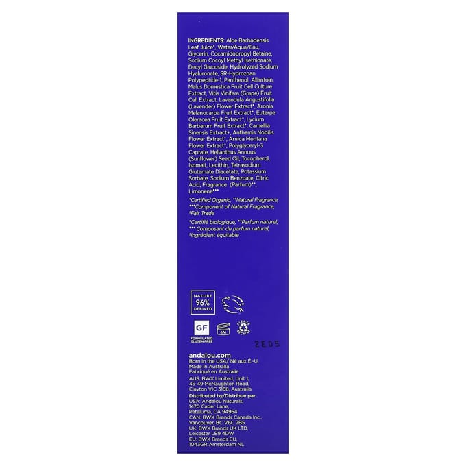 Andalou Naturals, Revitalizing Cleansing Gel, 6 fl oz (178 ml) blue