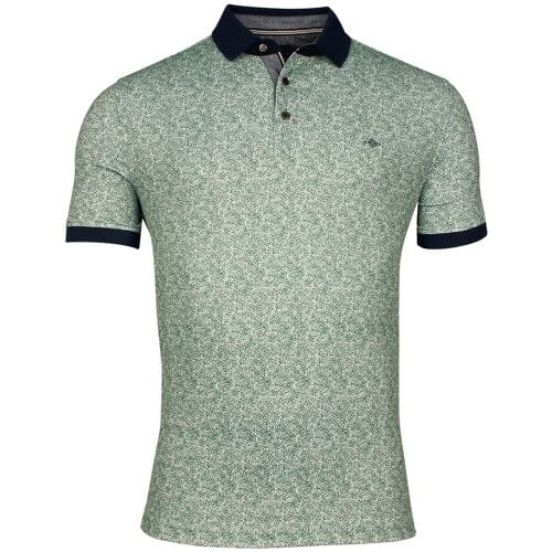 Baileys Polo Allover Batik Circle Dots Fantasy Pattern Olijf Groen / male