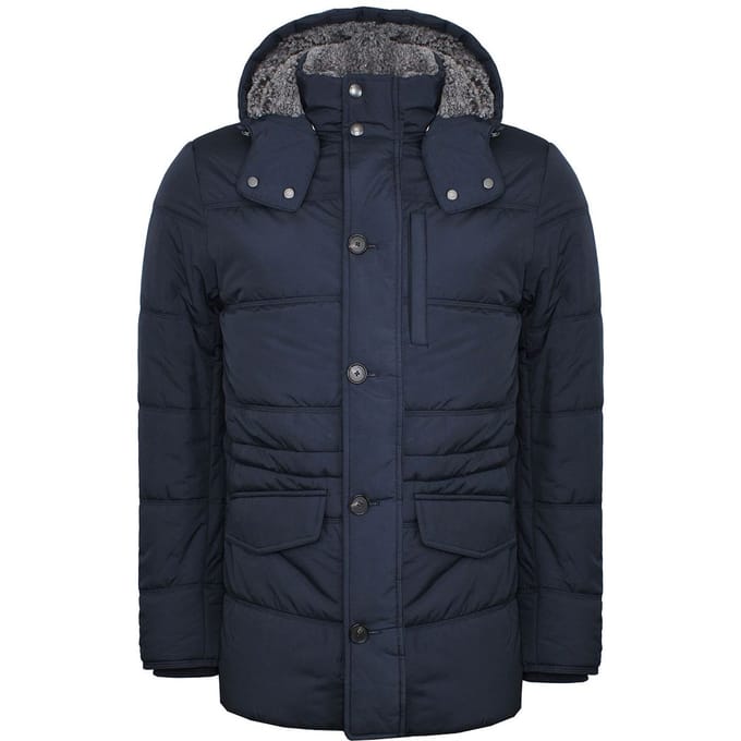 Hackett Londen Anorak Fleece Heren Navy Jas