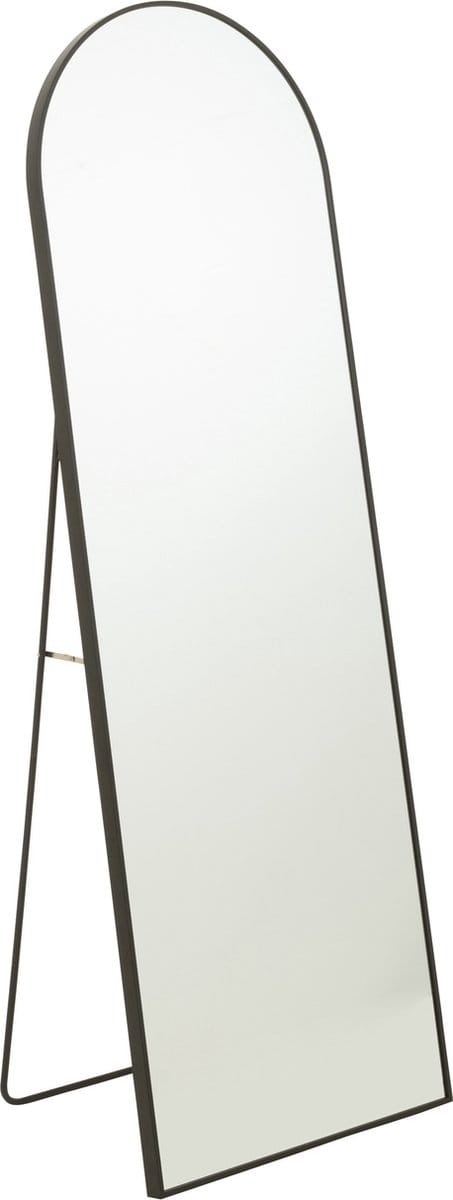 J-Line spiegel Op Voet Afgerond - glas/metaal - zwart - 50 x 150 cm
