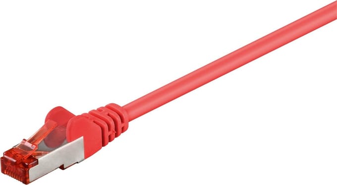 Goobay CAT 6 netwerkkabel, S/FTP, rood, 1 m, kopergeleider, halogeenvrije kabelmantel (LSZH)