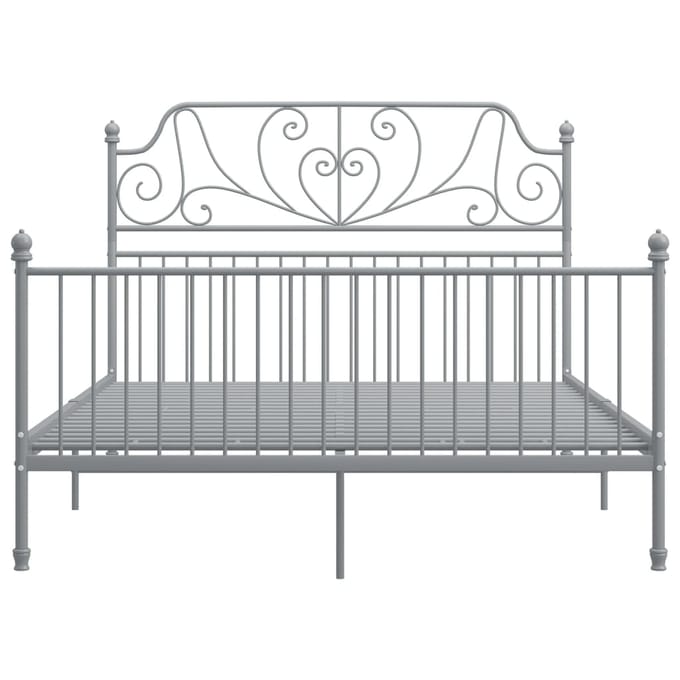 vidaXL - Bedframe - metaal - grijs - 160x200 - cm