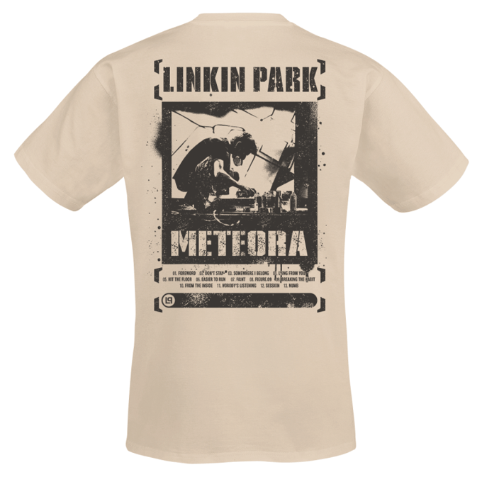 Linkin Park T-shirt - Meteora Spray - S tot 4XL - zand