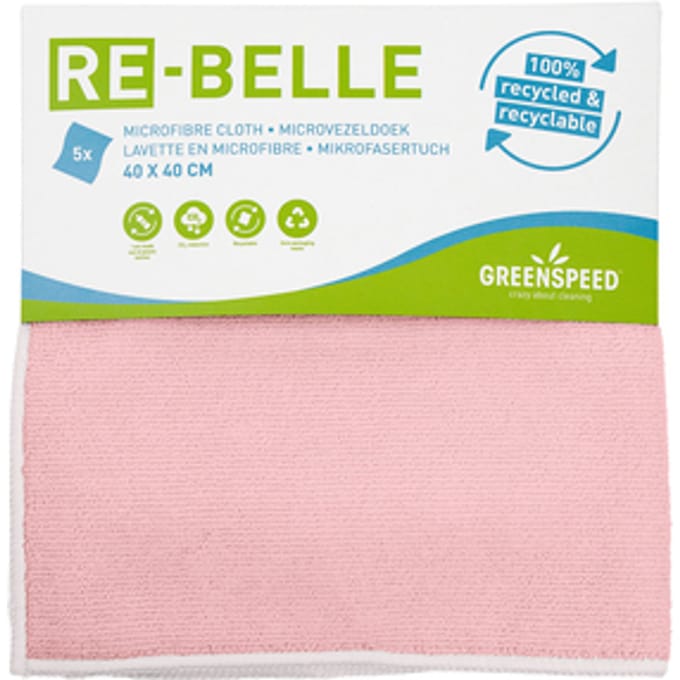 Re-belle Rood - Microvezeldoek van gerecycled PET - 5 per pack