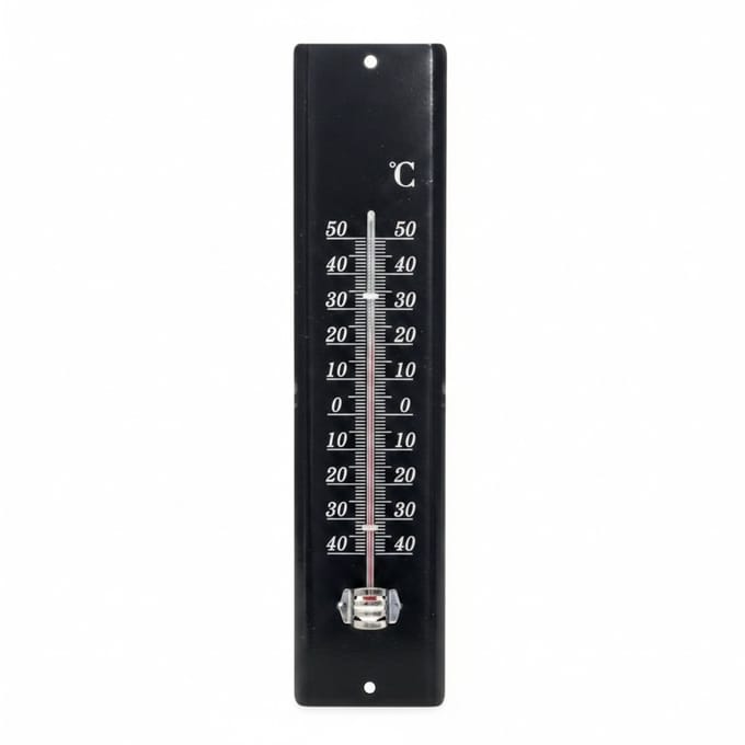Thermometer Metaal Zwart - 30 cm - Voor Binnen en Buiten