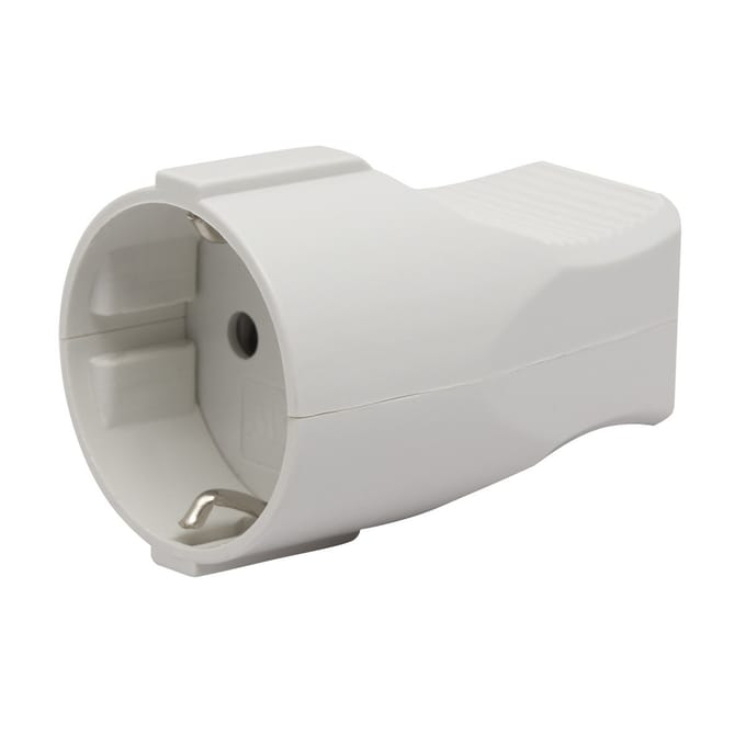 Inline Contra Stekker Wit – Losse In-Line Stopcontact – AC Socket 230V 16A – Montagebare Contra Stekker Voor Snoerverbindingen En Elektrische Apparaten [05937]