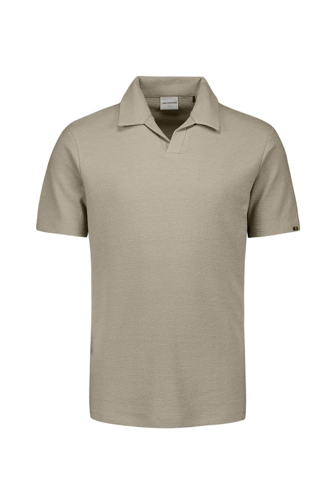 No Excess Polo V Solid Jacquard Taupe Größe: XL | Poloshirts Outlet | Herren | Schwarz