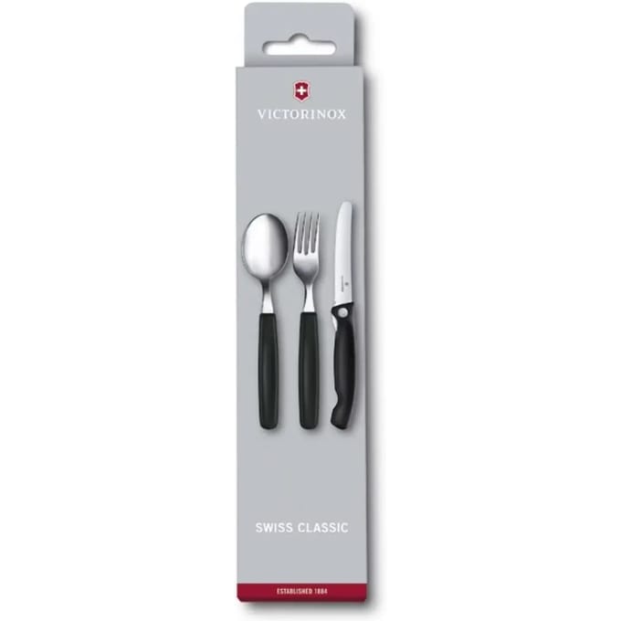 Victorinox Classic Paring Knife Fork and Spoon Set (Black)