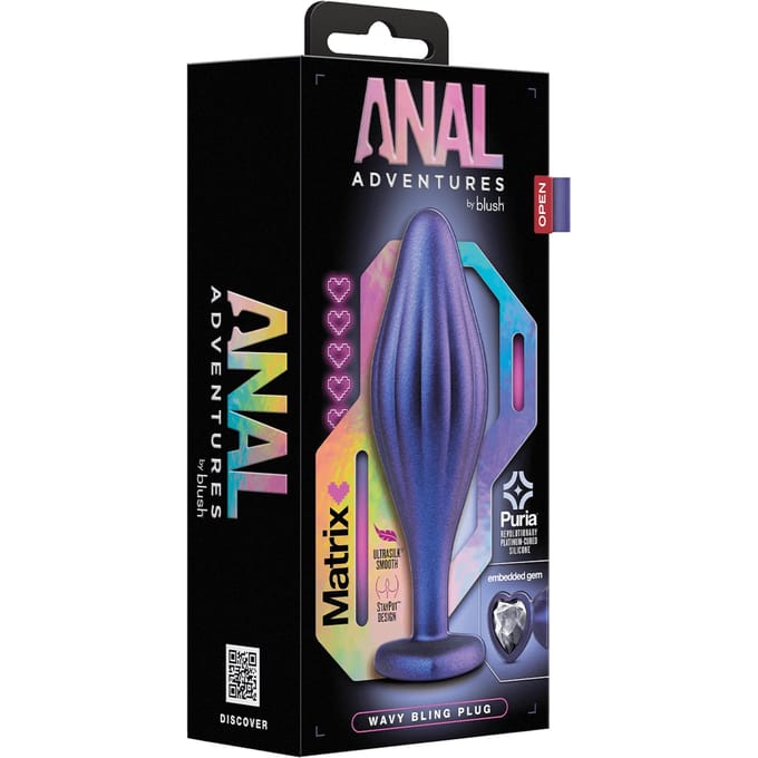 Anal Adventures Matrix - Wavy Bling Anaal Plug - Sapphire