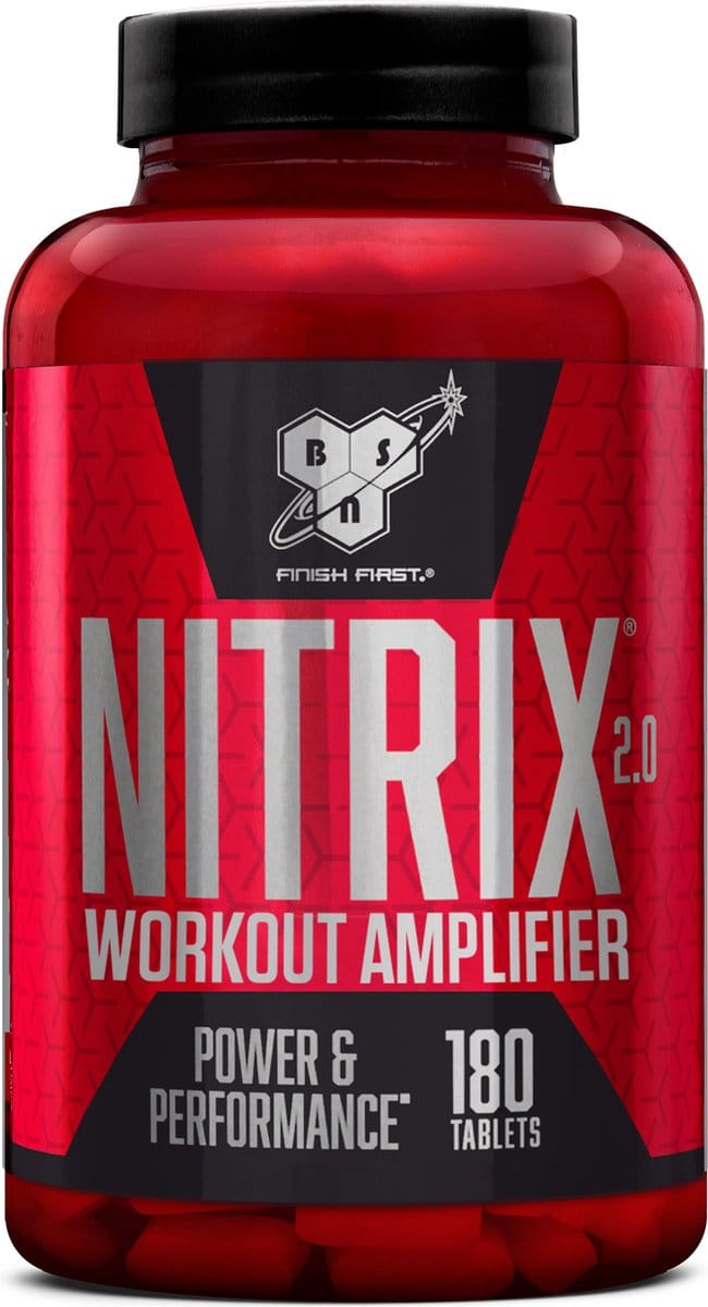 BSN Nitrix 2.0 Pre Workout - Pre-workout met Creatine - Zonder Cafeïne - Veganistisch - 180 Tabletten