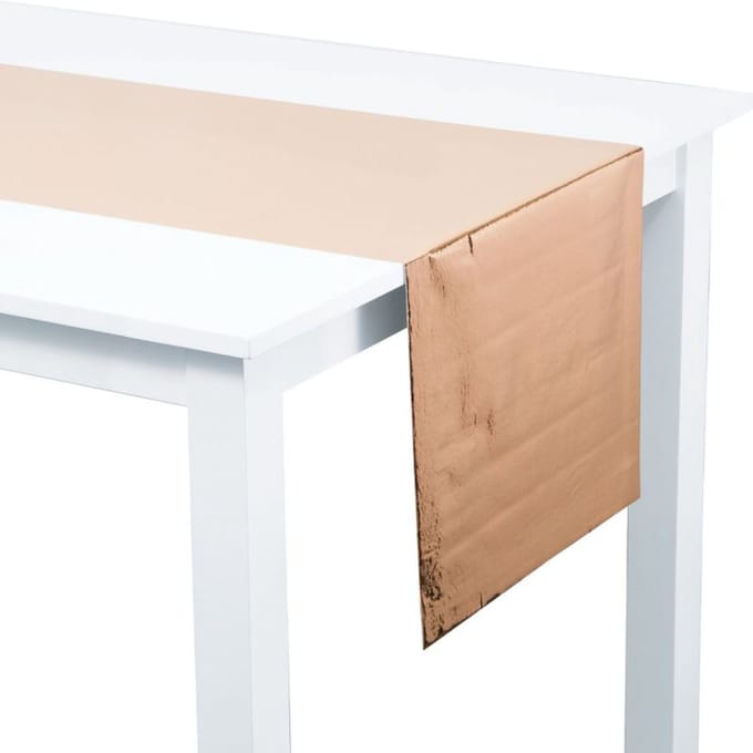 Tafelloper in roségoud metallic, 36 cm x 2,1 m