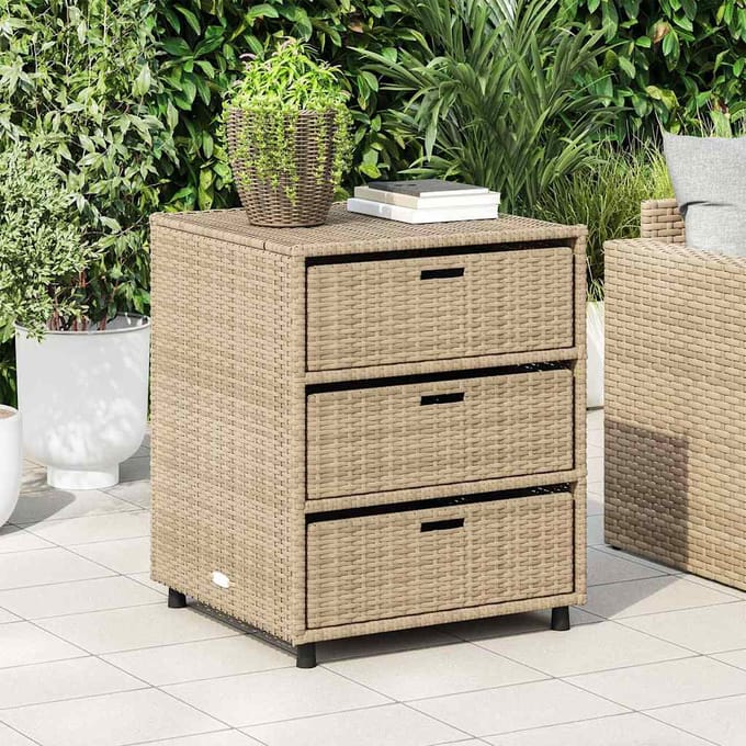 vidaXL - Tuinkast - 55x59x69 - cm - poly - rattan - beige