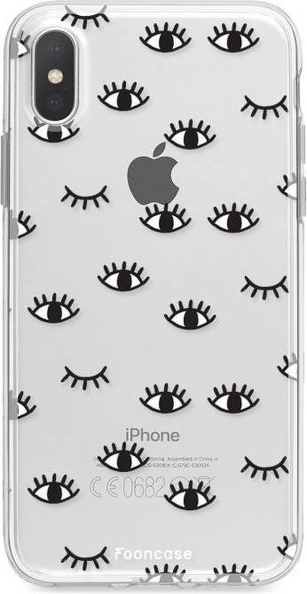Fooncase Hoesje Geschikt voor iPhone X - Shockproof Case - Back Cover / Soft Case - Eyes / Ogen