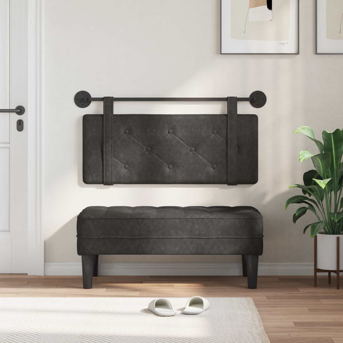 vidaXL - Hangend - hoofdbord - Zwart - Antiek - PU