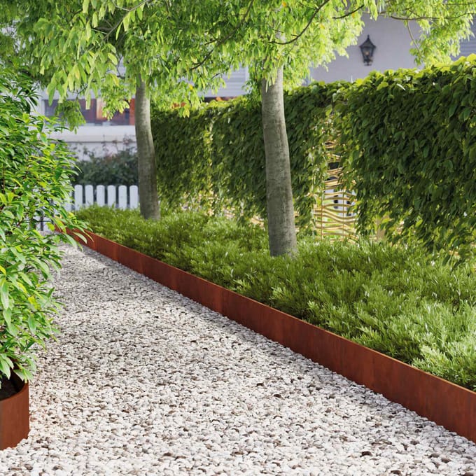 vidaXL - Gazonrand - met - omgebogen - bovenkant - 20 - st - 103x20cm - Staal