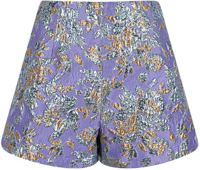Elegante Polyester Vrouwen Hoge Taille Shorts met Bloemenprint - Blauw - Maat S