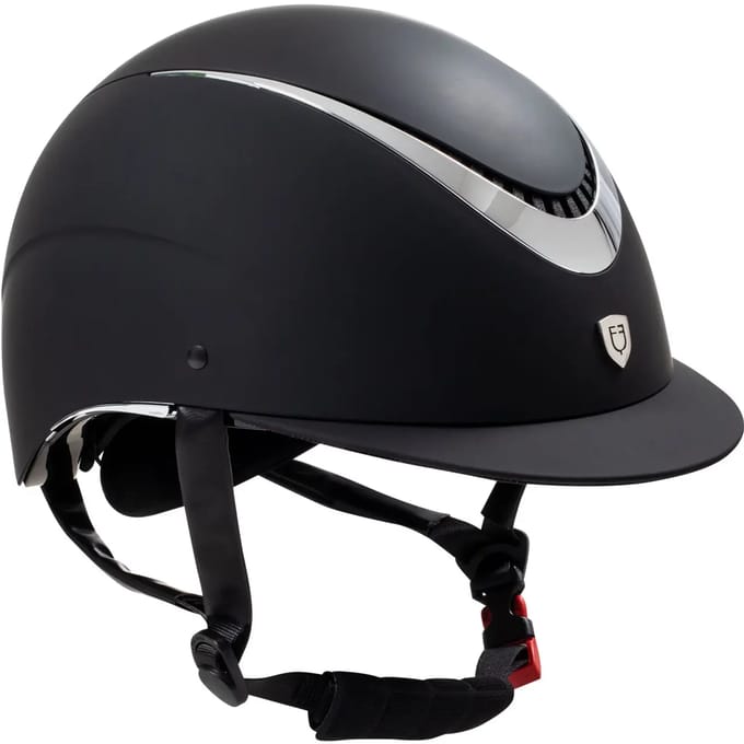 Paardrijhelm met glanzende bekleding Equestro