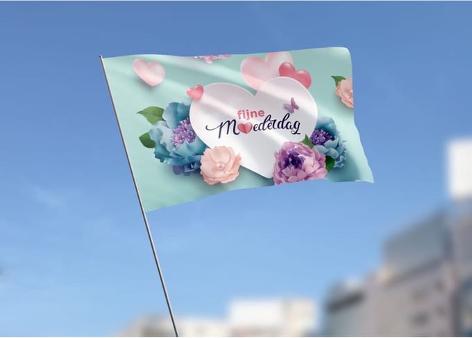 Fijne Moederdag Vlag -2 100x150cm
