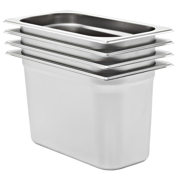 vidaXL - Gastronormbakken - 4 - st - GN - 1/3 - 200 - mm - roestvrij - staal