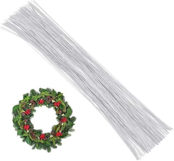 Bloemendraad Wit - Bloemstengels Knutselen - Bloemstukken Maken - 26 Gauge Dikte - 100 Stuks - Wit