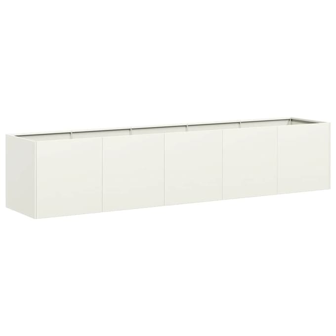 vidaXL - Plantenbak - 200x40x40 - cm - koudgewalst - staal - wit