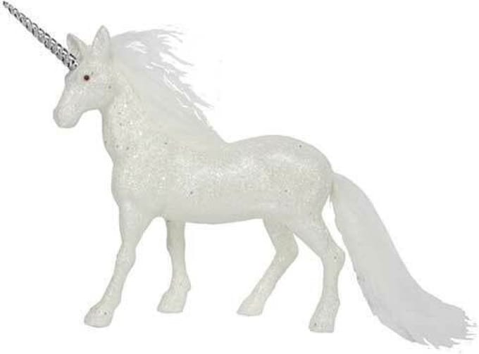 Glitter Eenhoorn Beeldje - Unicorn - Paard - Fantasy - 19 cm - Wit