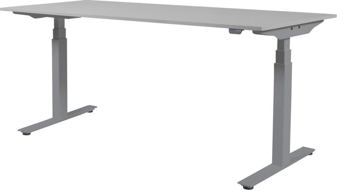Zit Sta Bureau - Plus Elektrisch 180x80 grijs - alu frame