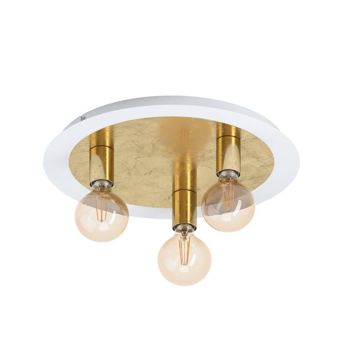 EGLO Passano Plafondlamp - E27 - Staal - Wit|Goud