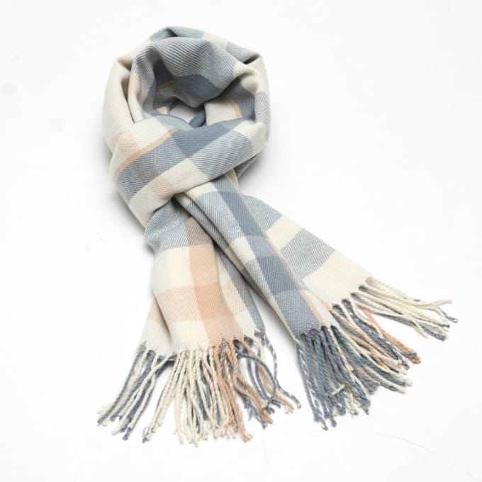 Hidzo Sjaal - 175cm_68cm - Katoen - Multicolor - Blauw/Wit/Rood
