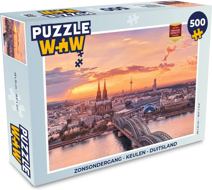 Puzzel Zonsondergang - Keulen - Duitsland - Legpuzzel - Puzzel 500 stukjes
