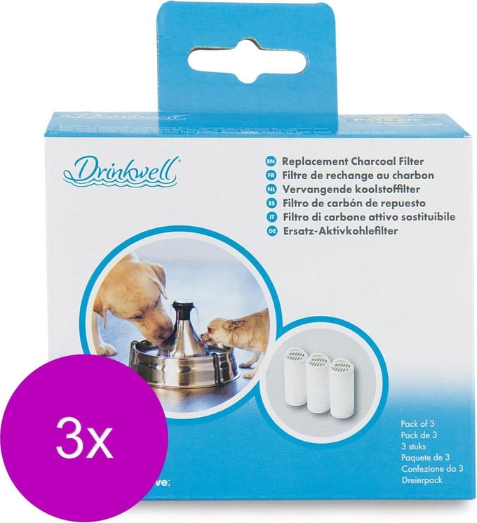 Petsafe Drinkwell 360 Vervangende Koolstoffilter - Hondendrinkbak - 3 x 3 stuks