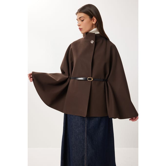 Gelaagde Poncho met Riempje