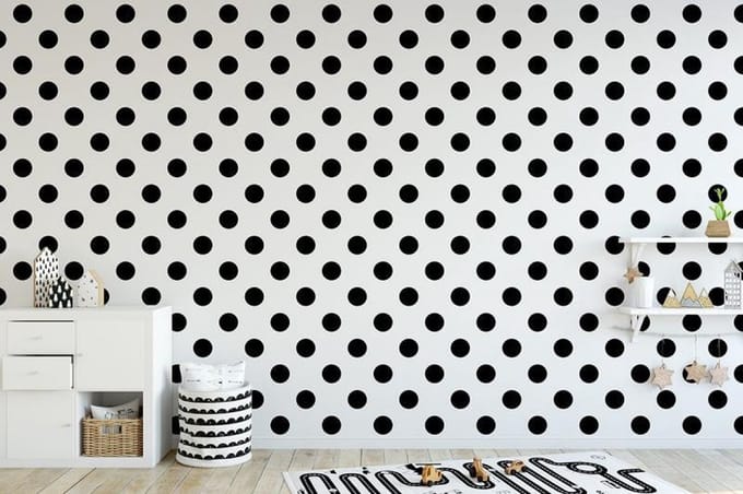 Noordwand-Behang-Kids-@-Home-Dotty-wit-en-zwart