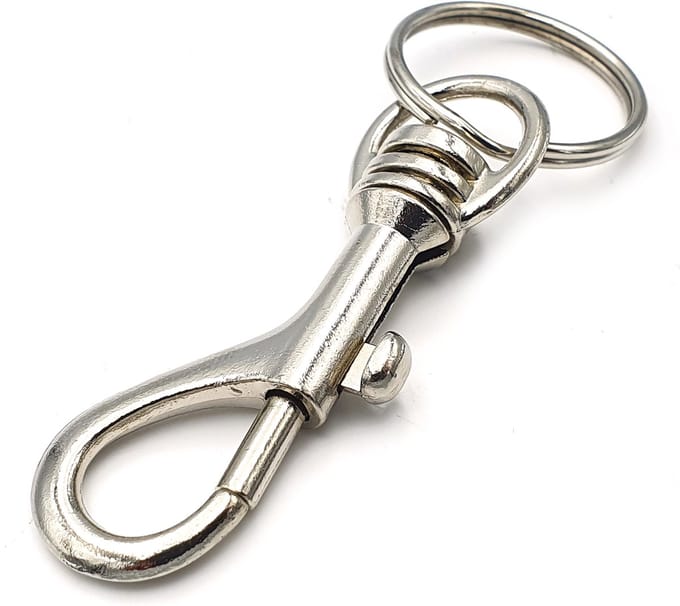 Sleutelhanger met musketonhaak en ring 55 mm