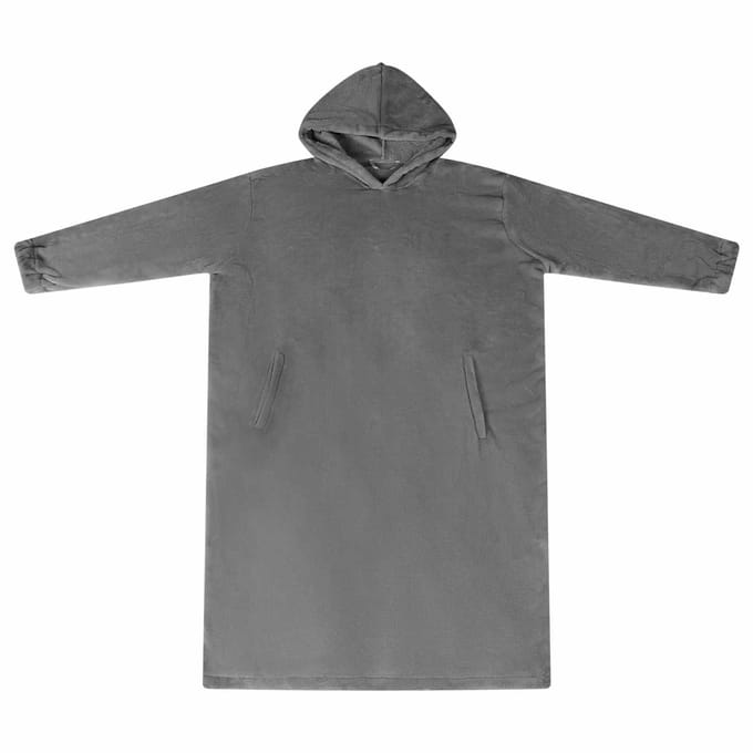vidaXL Deken hoodie Donkergrijs S Flanel