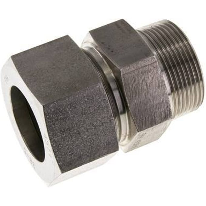 38L & R1-1/2'' RVS Rechte Snijringkoppeling Buitendraad 315bar ISO 8434-1